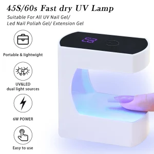 Nova lâmpada de secagem de unhas com 6 LEDs, mini secador de unhas UV