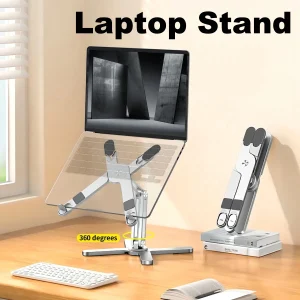 Suporte dobrável para laptop com rotação de 360°