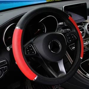 Funda para volante de coche , de cuero sintético PU