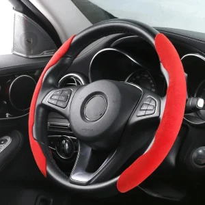 Capa protetora universal de camurça para volante de carro