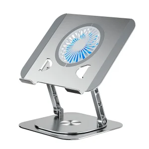 Suporte para laptop giratório, ventilador dobrável