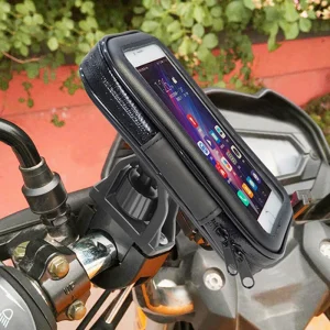 Suporte impermeável para celular em motocicleta