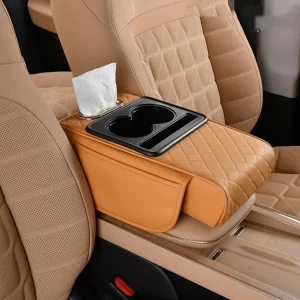 Apoio de braço multifuncional para carro com almofada de altura espessa