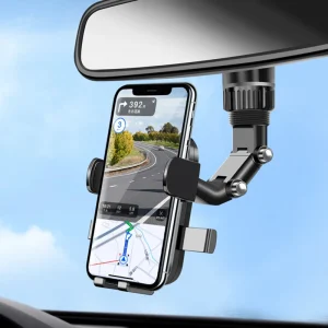 Soporte para teléfono con espejo retrovisor para coches