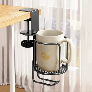 Suporte de mesa 2 em 1 sem furos, com braço ajustável