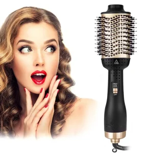 Secador de cabelo multifuncional para alisar e cachear.