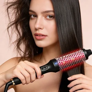 Escova térmica iônica bivolt para alisar e cachear