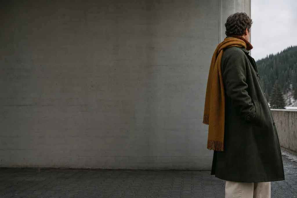 Ochre when the sky stays grey.